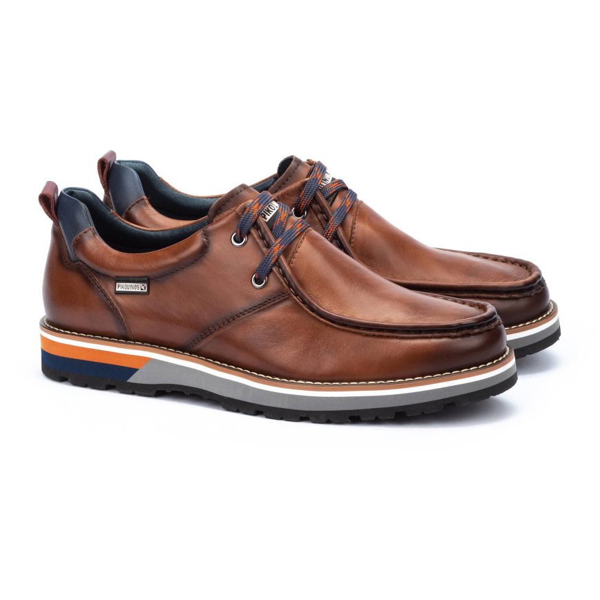 Men's Pikolinos PIRINEOS Lace Up Shoes Brown | NZ B590QA7